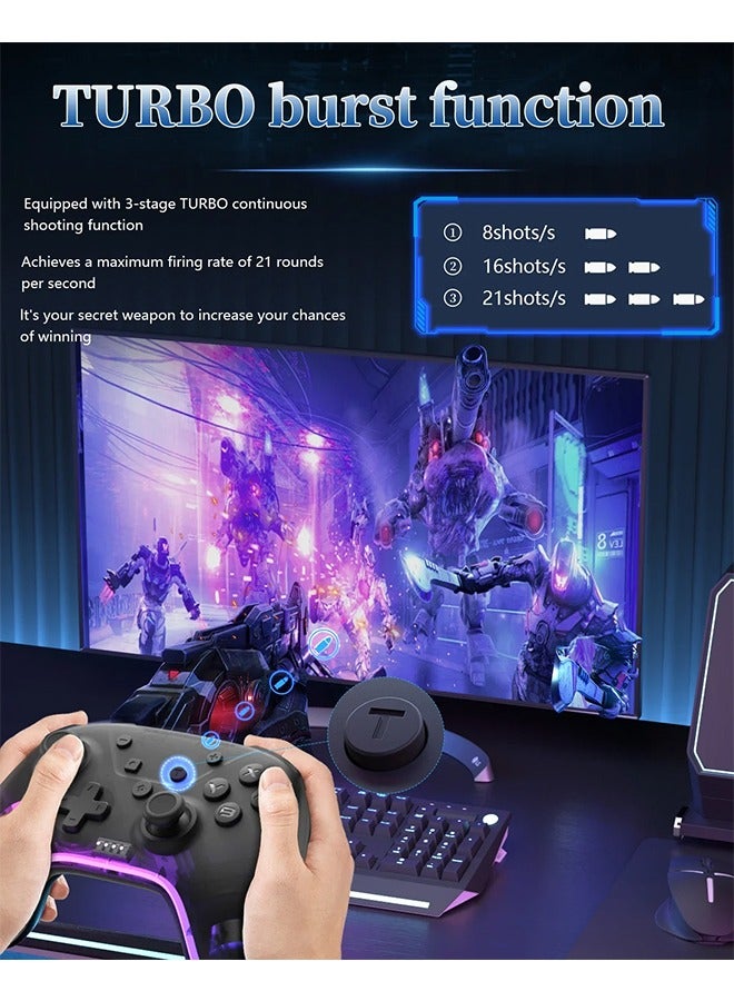 AOLION ALNS2288 Gaming Controller, Gamepad for Nintendo Switch/PC/Android/iOS,Bluetooth 5.3,6-Axis Gyro,4-Level Vibration,PC Steam  - Image 4