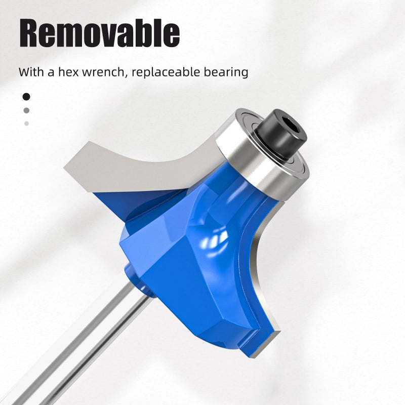 Meiggtool 7Pcs 1/4"" Inch Shanks Roundover Edging Router Bit Set Round Radius: 1/2"" 3/8"" 5/16"" 1/4"" 7/32"" 3/16"" 1/8"" - Image 5