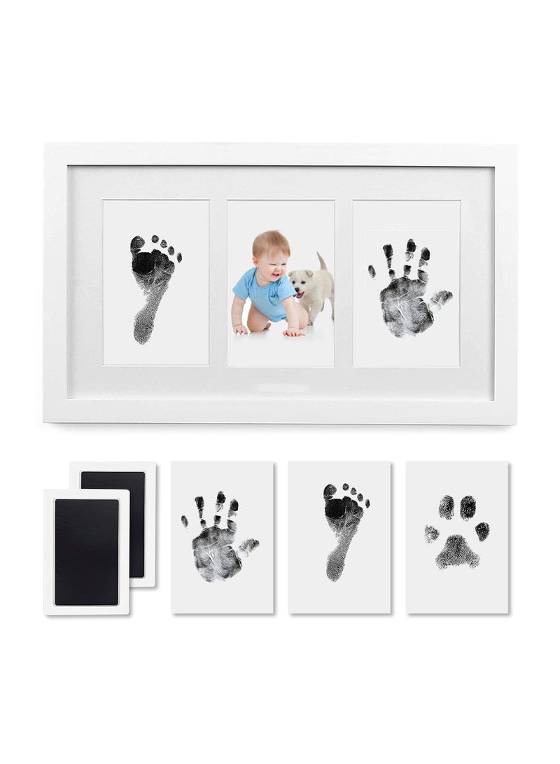 Baby Handprint and Footprint Kit Framed Photo with Clean Touch Ink Pad for Newborn Perfect Gift - Image 1