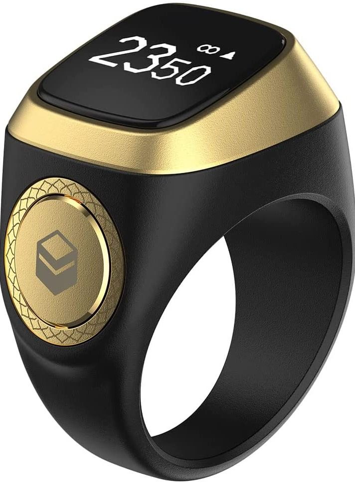 iQIBLA Smart Tasbih Zikr Ring Lite New 2022  only 11.7g 22 MM  BLACK GRAY - Image 1