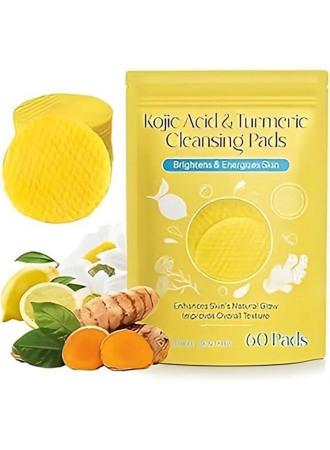 GOPINATHJI GOPINATHJI 60 PCS Turmeric Kojic Acid Pads with VC and Vitamin B5, Kojic Acid and Turmeric Cleansing Pads Balance the Skin's Oils, Remove Unwanted Exfoliation and Dirt From the Body's Skin - Image 1