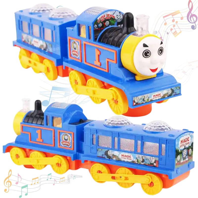 Mallexo Thomas Train Toyset for Kids 3+|1PCs Electric Engine Train with Light & Music Toys Playset for Girls and Boys Electronic Vehicle Cartoon Musical Railway Steam Trains Birthday Gift for Children - Image 1