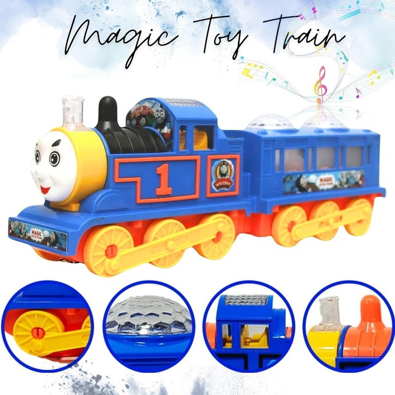 Mallexo Thomas Train Toyset for Kids 3+|1PCs Electric Engine Train with Light & Music Toys Playset for Girls and Boys Electronic Vehicle Cartoon Musical Railway Steam Trains Birthday Gift for Children - Image 3