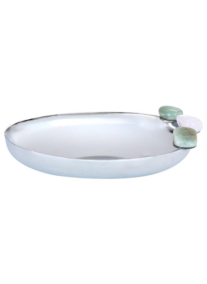Alsaif Steel Serving Plate 12X7X3 Cm Silver  - Image 1