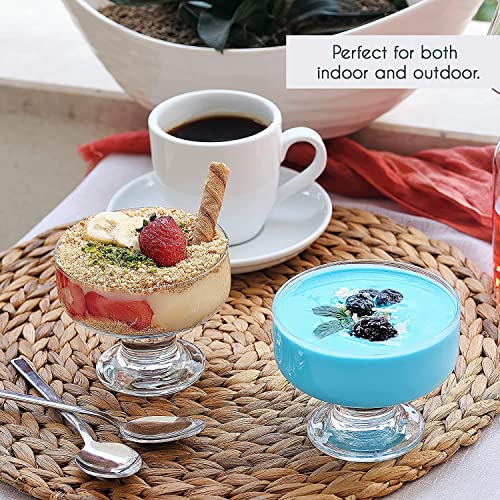 bellemax 300 ML Ice Cream Glasses Cups Dishes for Desserts, Milkshake,Fruit and Pudding Glass Serving Bowls, Perfect for Home, Restaurants and Parties Dishwasher Safe (Set of 6) (BM-07) - Image 5