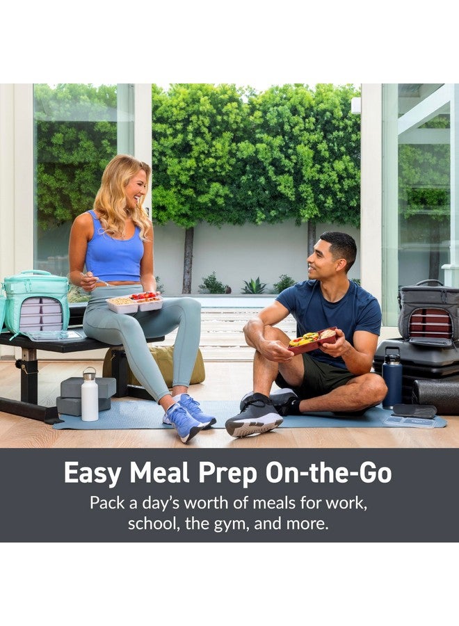 Bentgo Bentgo Prep Deluxe Insulated Multimeal Bag - Lunch Box Bag, Holds 5 Meals, Premium Insulation up to 8 Hrs, Durable, Water-Resistant - Large Capacity For Adult Meal Prep (Dark Gray) - Image 4