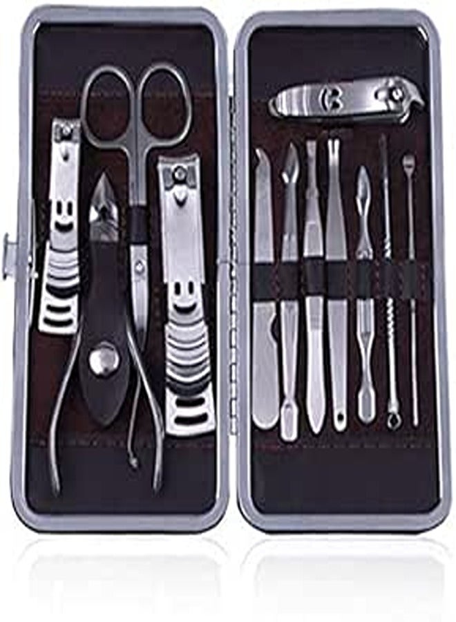Manicure, Pedicure Kit, Nail Clippers, Professional Grooming Kit, Nail Tools with Luxurious Travel Case, Set of 12