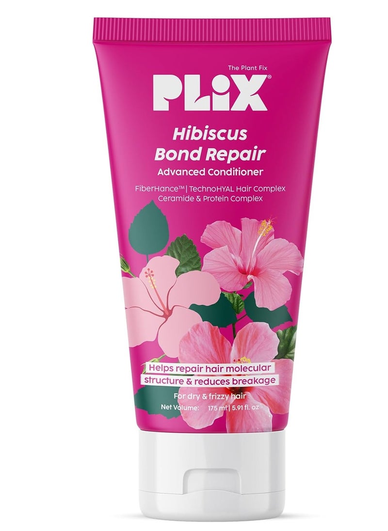 PLIX THE PLANT FIX - PLIX - THE PLANT FIX Hibiscus Bond Repair Advanced Conditioner | Repairs Hair Molecular Structure & Reduces Breakage with FiberHance™ & TechnoHYAL Hair Complex | 175ml - Image 1