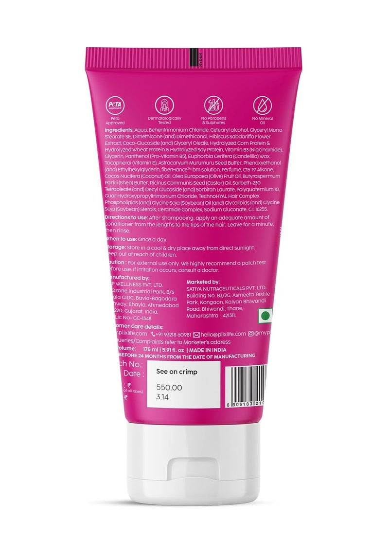 PLIX THE PLANT FIX - PLIX - THE PLANT FIX Hibiscus Bond Repair Advanced Conditioner | Repairs Hair Molecular Structure & Reduces Breakage with FiberHance™ & TechnoHYAL Hair Complex | 175ml - Image 1