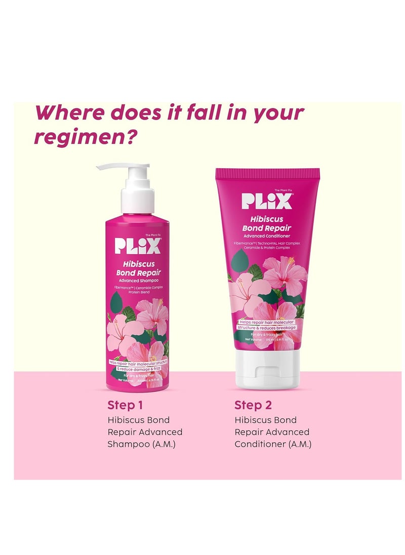 PLIX THE PLANT FIX - PLIX - THE PLANT FIX Hibiscus Bond Repair Advanced Conditioner | Repairs Hair Molecular Structure & Reduces Breakage with FiberHance™ & TechnoHYAL Hair Complex | 175ml - Image 1