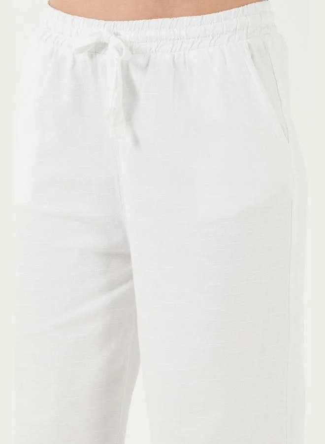 Lela  Lela Cotton Relaxed Fit High Waist Wide Leg Trousers Women's Pants 668YP5118 for Women | Best Price UAE