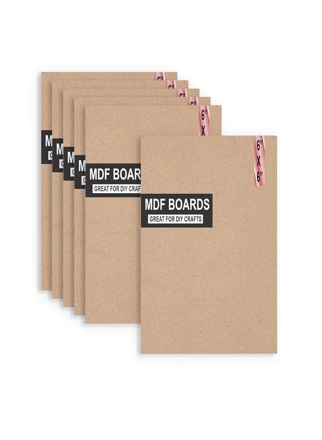 ألواح MDF مربعة من بيري بوكس، مقاس 6×6 بوصة، 6 قطع، مناسبة لفن الماندالا، والليبان، والراتنج، والأعمال الفنية والحرفية، بسماكة 3 مم - مصنوعة من ورق مقوى فاخر للفنانين وطلاب الفنون والحرف اليدوية - Image 1
