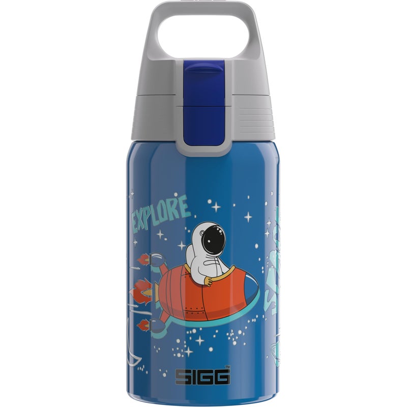 Sigg - Kids Water Bottle - Shield ONE Space - Leakproof - Lightweight - BPA Free - Stainless Steel - Blue With Astronaut - 17 Oz - Image 1