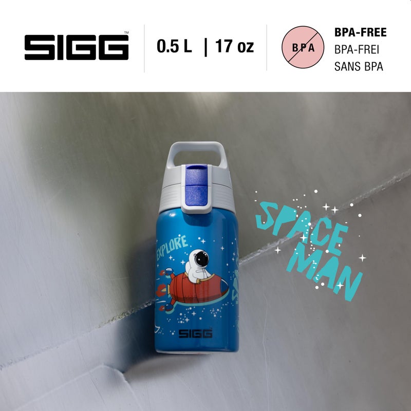 Sigg - Kids Water Bottle - Shield ONE Space - Leakproof - Lightweight - BPA Free - Stainless Steel - Blue With Astronaut - 17 Oz - Image 2
