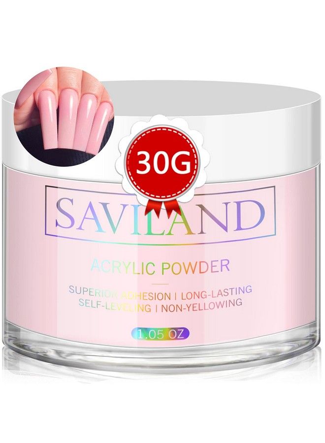 Saviland Pink Acrylic Powder  30G Professional Colored Acrylic Nail Powder For Acrylic Nails Extension 3D Nail Art Acrylic Polymer Powder No Need Nail Lamp - Image 1