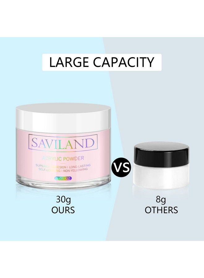 Saviland Pink Acrylic Powder  30G Professional Colored Acrylic Nail Powder For Acrylic Nails Extension 3D Nail Art Acrylic Polymer Powder No Need Nail Lamp - Image 5