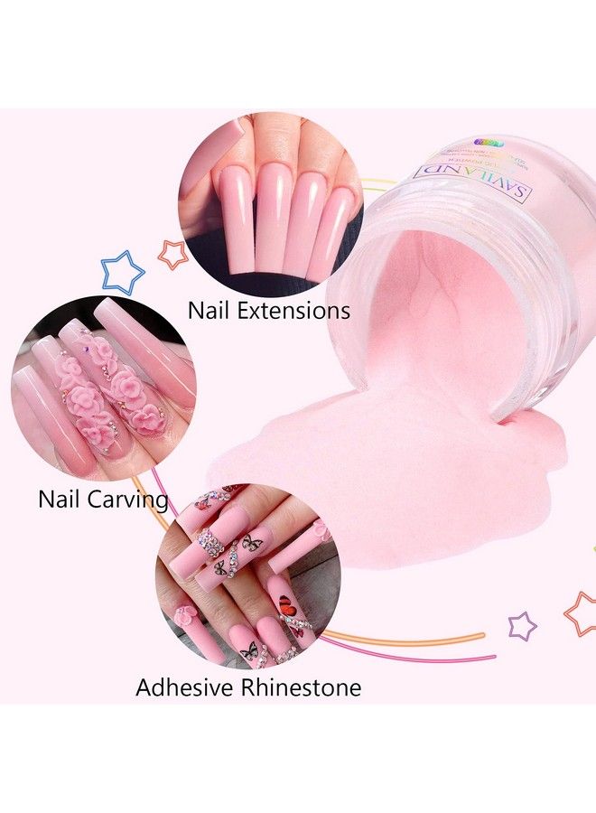 Saviland Pink Acrylic Powder  30G Professional Colored Acrylic Nail Powder For Acrylic Nails Extension 3D Nail Art Acrylic Polymer Powder No Need Nail Lamp - Image 4