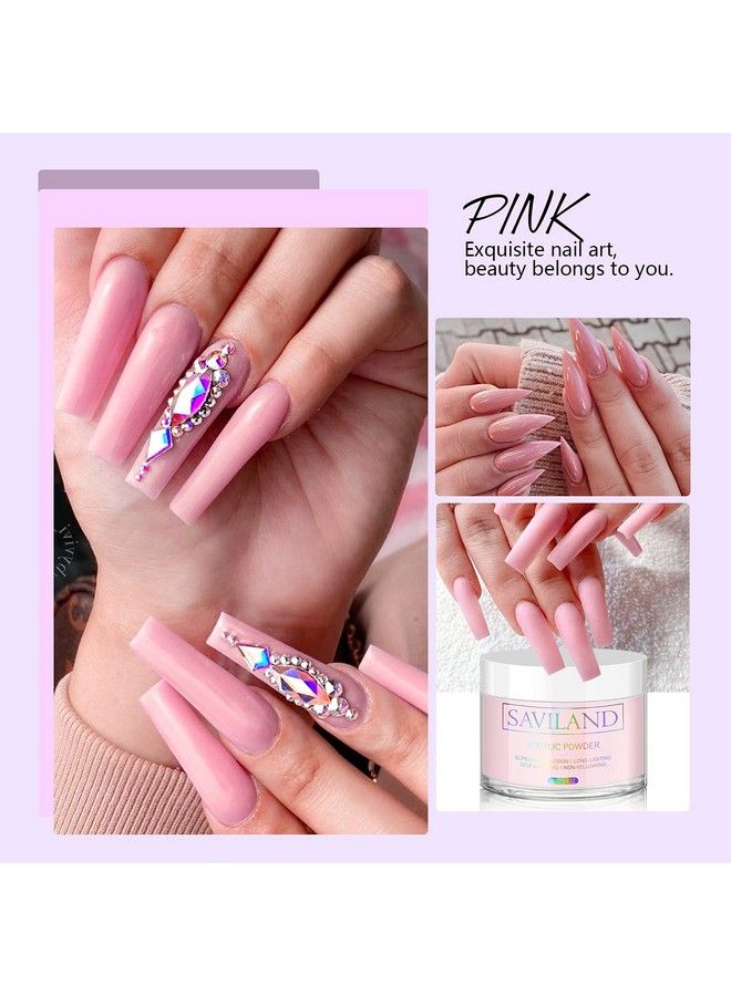 Saviland Pink Acrylic Powder  30G Professional Colored Acrylic Nail Powder For Acrylic Nails Extension 3D Nail Art Acrylic Polymer Powder No Need Nail Lamp - Image 3