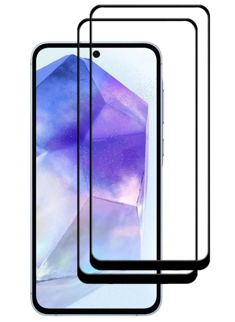 ACLIX 2 Pieces Antistatic ESD Dustproof Premium Quality High Definition Tempered Glass Screen Protector Designed For Samsung Galaxy A55 - Image 1