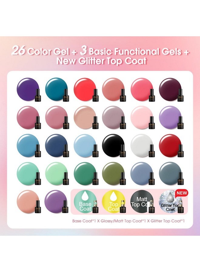 روزاليند مجموعة طلاء أظافر جل من روزاليند، 30 قطعة، مع قاعدة لامعة غير لامعة وطبقة علوية لامعة، طلاء أظافر جل متعدد الألوان، مجموعة أظافر جل تدوم طويلاً، هدايا مانيكير منزلية الصنع - Image 2