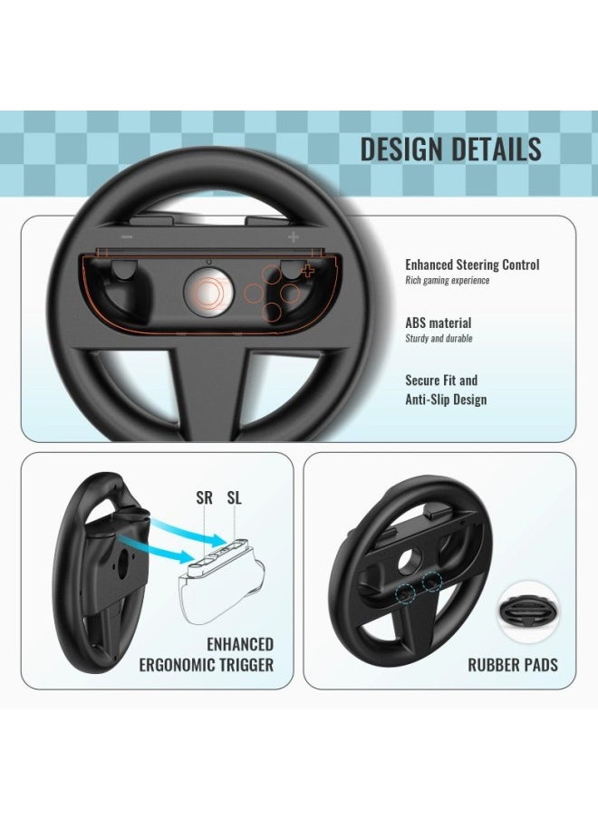 ماركة غير محددة عجلة قيادة JYS الجديدة Switch2 Mario Racing عجلة قيادة JOYCON (عبوة من قطعتين) - لون المنتج: أزرق برتقالي  - Image 4