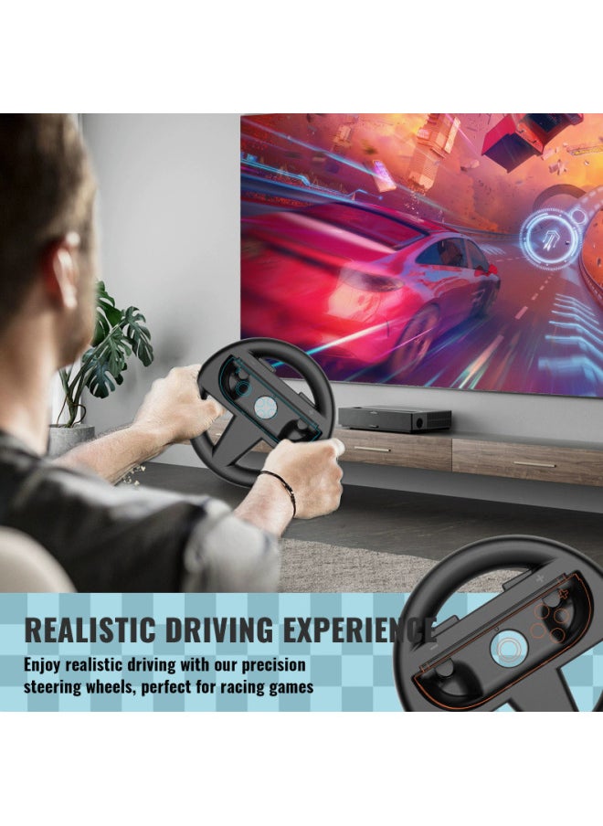 ماركة غير محددة عجلة قيادة JYS الجديدة Switch2 Mario Racing عجلة قيادة JOYCON (عبوة من قطعتين) - لون المنتج: أزرق برتقالي  - Image 5