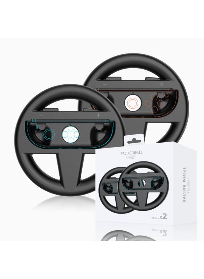 ماركة غير محددة عجلة قيادة JYS الجديدة Switch2 Mario Racing عجلة قيادة JOYCON (عبوة من قطعتين) - لون المنتج: أزرق برتقالي  - Image 3
