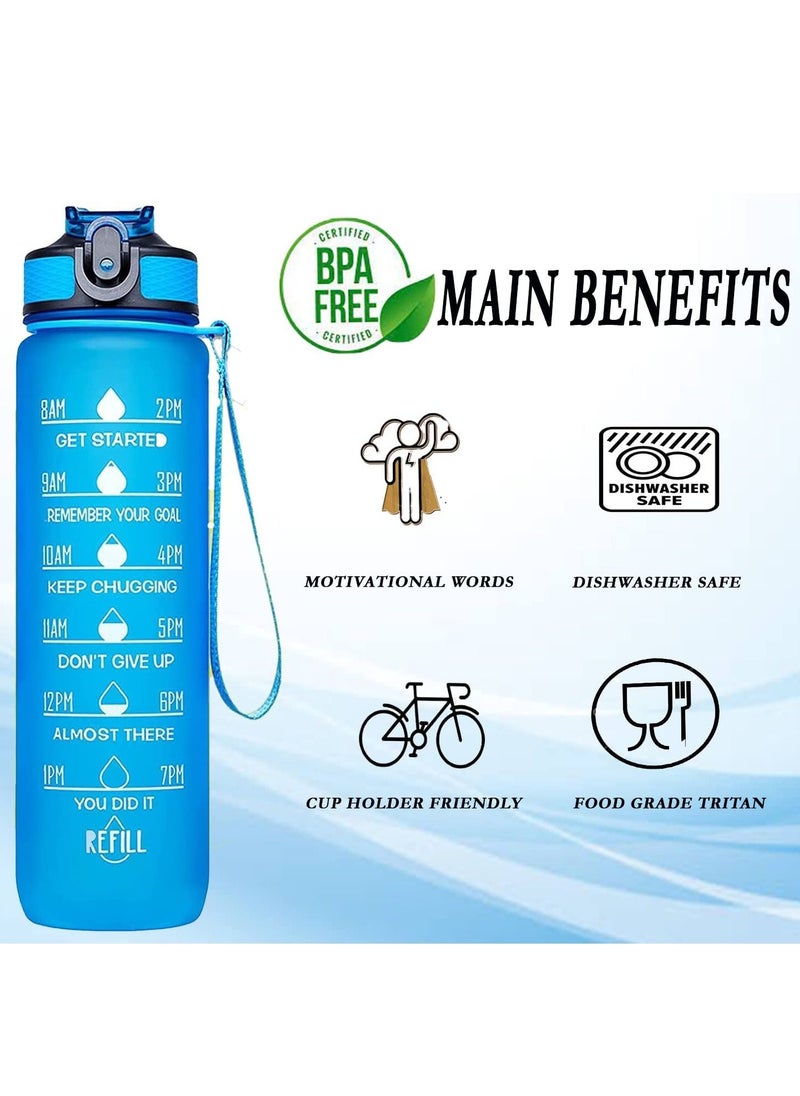 S2C Water Bottles 1L with Times to Drink and Straw, Motivational Water Bottle for kids Leakproof Drinking Sports Water Bottle for Fitness, Gym & Outdoor  - Image 2