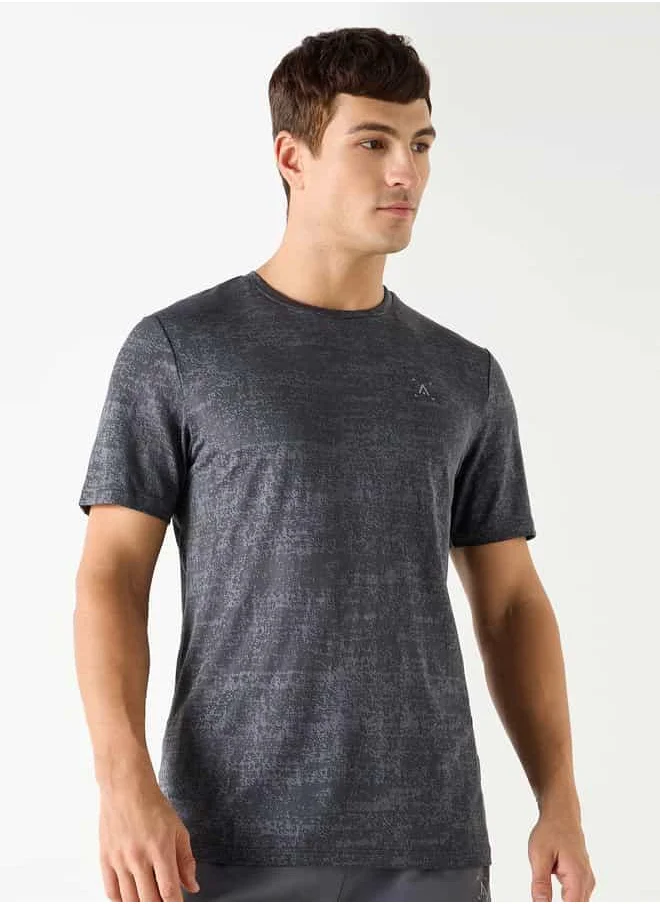 ADOT Textured Crew Neck T-shirt with Short Sleeves