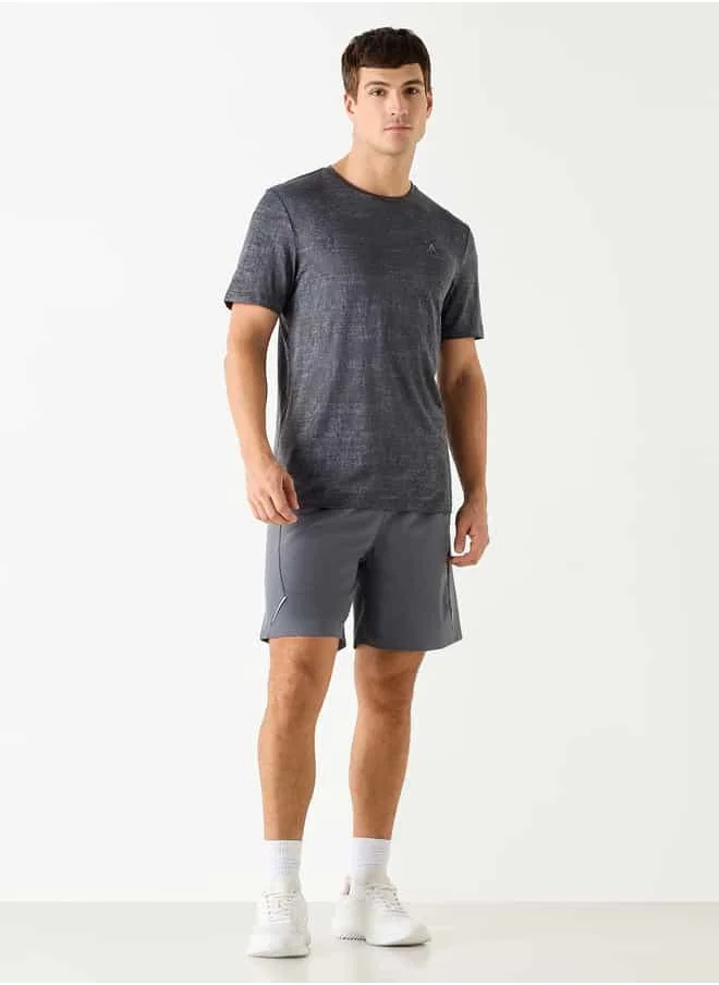 ADOT Textured Crew Neck T-shirt with Short Sleeves