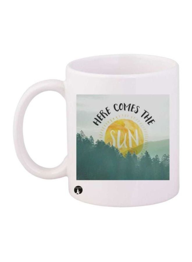RYN Printed Coffee Mug White/Green/Yellow