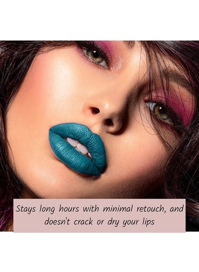 Mynena Teal Liquid Lipstick Matte Waterproof Lightweight Talc-Free Mica-Free Gluten-Free and Paraben-Free | Ivy - Image 1