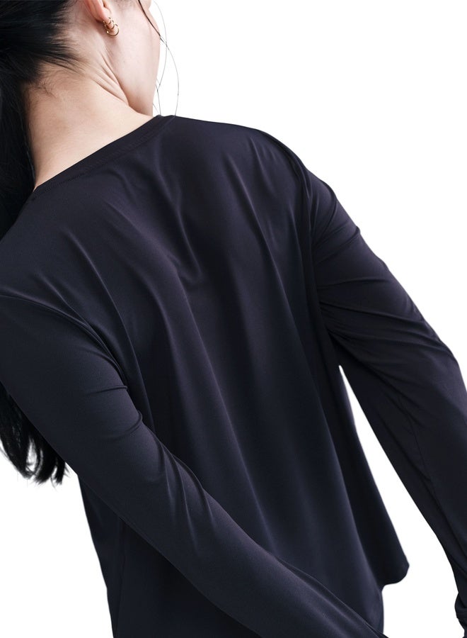 Nike Women’S Nike One Classic Dri-Fit Long-Sleeve Top (White) - Image 4