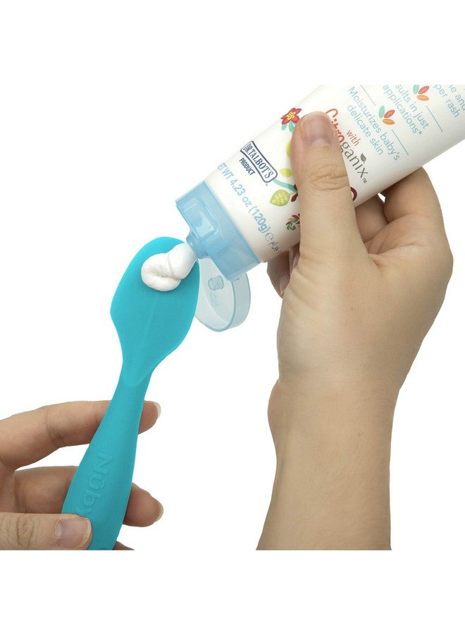 Nuby Dr. Talbots Silicone Diaper Cream Brush with Suction Base, Aqua - Image 1