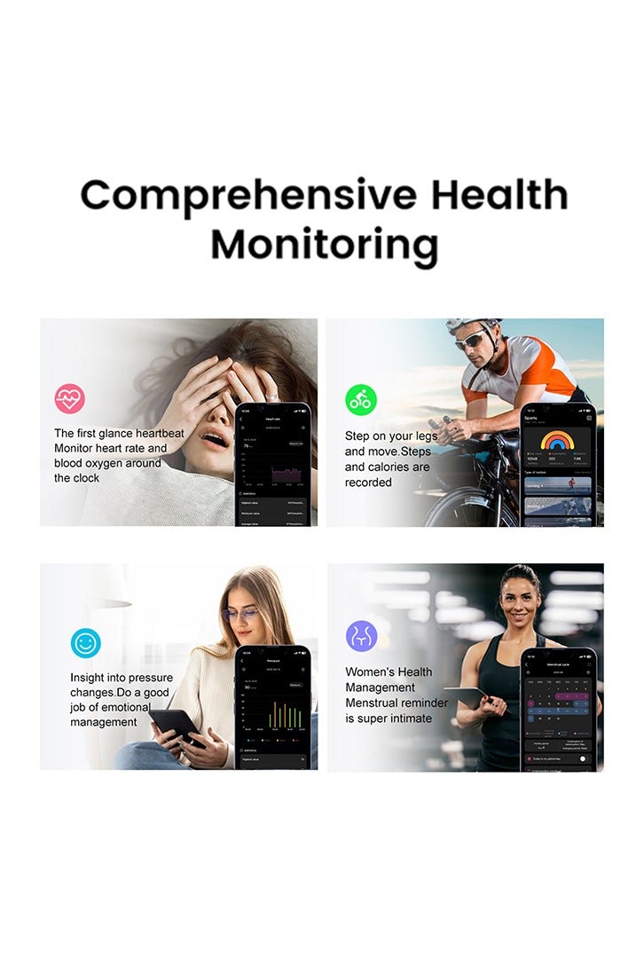 Smart Ring Health Tracker, Fitness Tracker, Activity Trackers for ManWomen -SleepExercise Monitor,Waterproof Sleep Tracking Wearable (Pink, 12) - Image 5