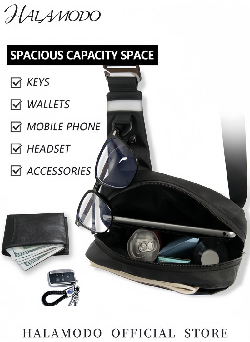 HALAMODO Mini Crossbody Sling Bag Chest Bag Water Resistant Fanny Pack Running Phone Holder for Men Women Workout Travelling  - Image 4