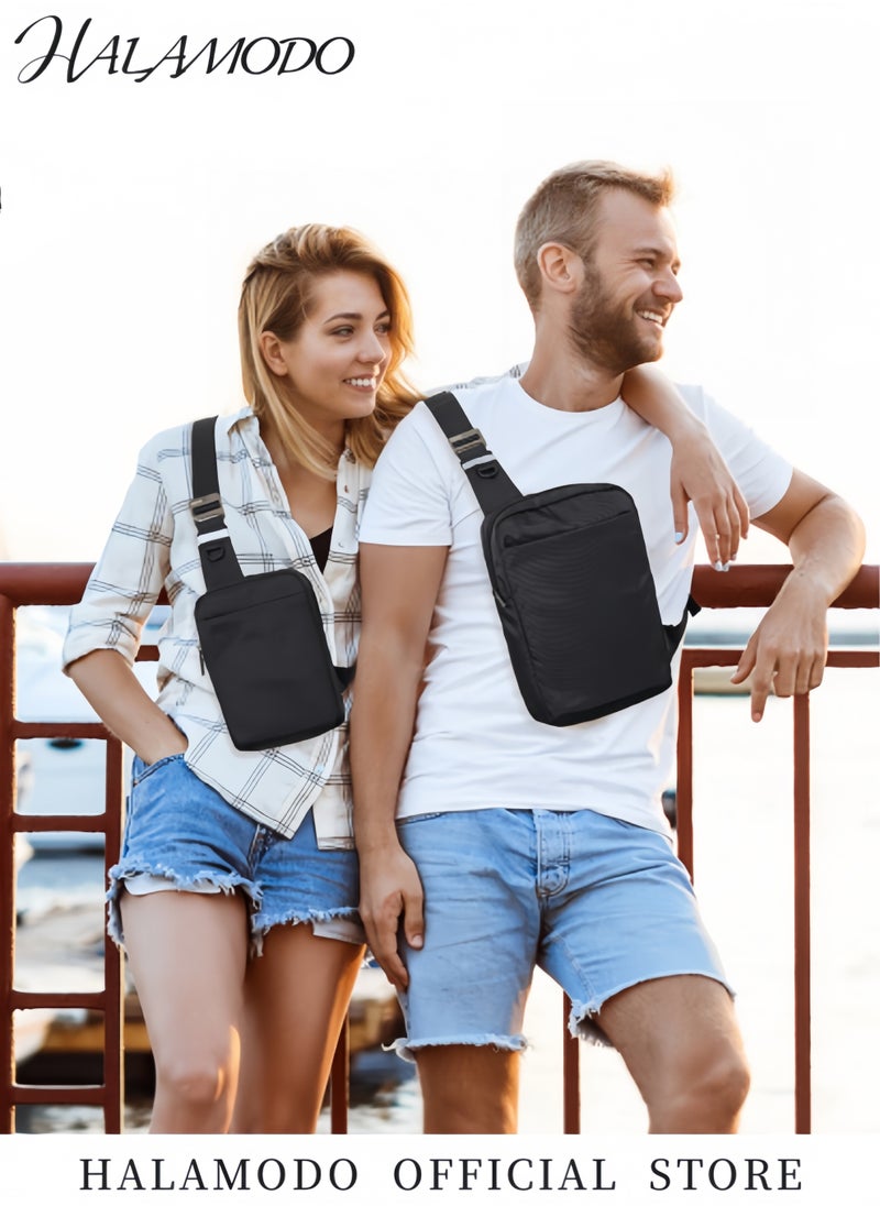 HALAMODO Mini Crossbody Sling Bag Chest Bag Water Resistant Fanny Pack Running Phone Holder for Men Women Workout Travelling  - Image 2