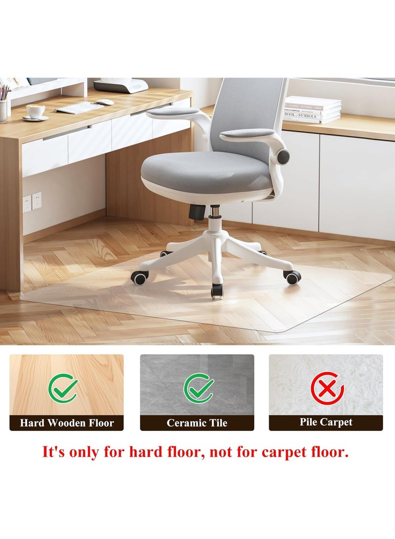 SHAREWIN Office Chair Mat for Hardwood Floors, 48" x 36", Transparent Floor Protector Mat for Wheelchairs, Non-Slip Plastic Undercounter Computer Mats, Easy to Slide on Hard Floors - Image 2