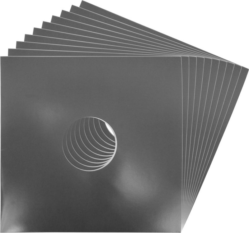 Square Deal Recordings & Supplies (10 Pack) 12 inch LP Gray Record Jacket Covers - with Hole to View Center Label - Protect Your Vinyl #12JWGYHH - Image 1