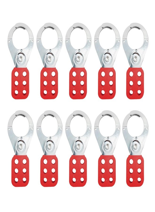 BULANGDI Lock Out Tag Out Hasp,Red 1.5 inch Jaw Diameter Stainless Steel Lockout Hasp Tamper-Proof Padlock Hasp with Extended Jaw,Nylon Handle,Impact-Resistant(10 Pack) - Image 1