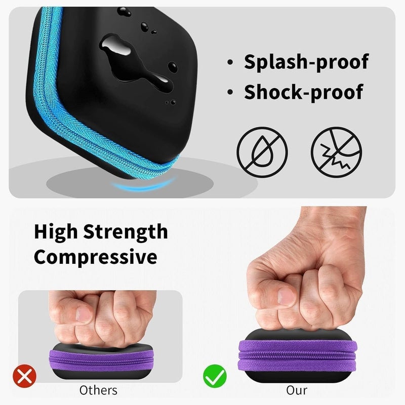 Ahastyle Earbud Case Portable EVA Carrying Case Storage Bag Cell Phone Accessories Organizer with Carabiner for Wired/Wireless Headphones, SD Memory Card, Camera Chips(Square, 5 Pack) - Image 5