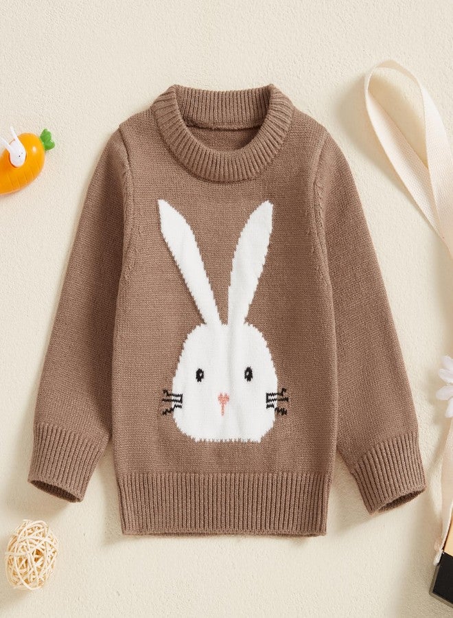 KMBANGI Baby Boy Girl Easter Sweater Toddler Baby Bunny Knitted Sweatshirt Cable Knitwear Warm Pullovers Top Spring Fall 0-3Y (Brown, 2-3 Years) - Image 2