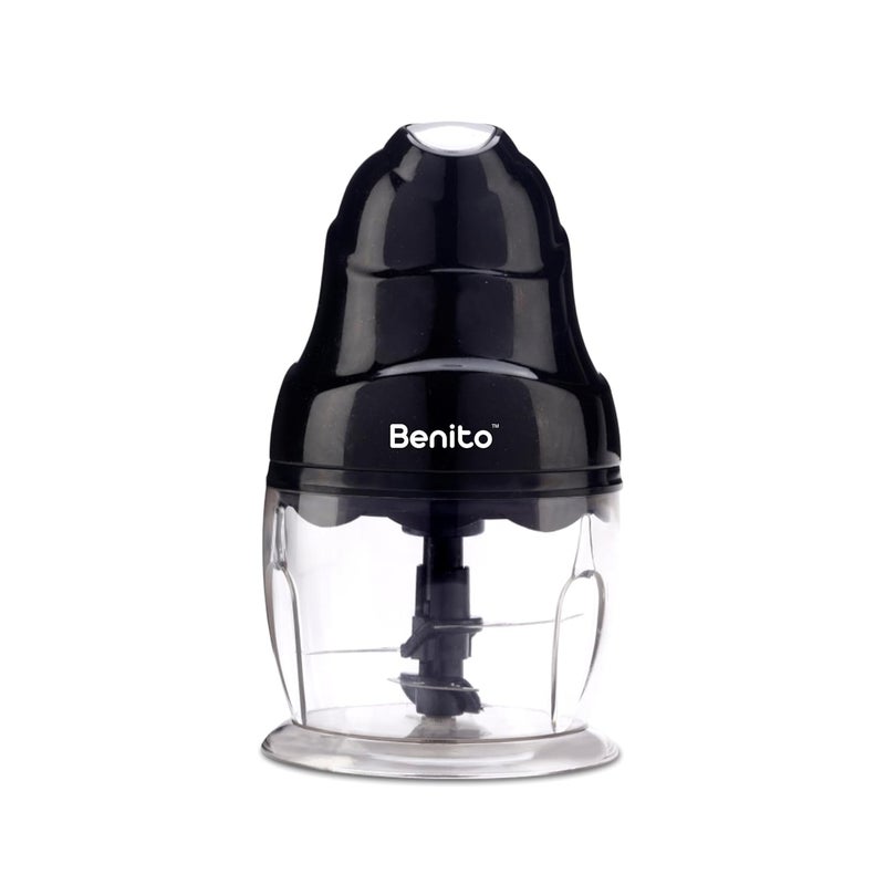 Benito ChopX 250W Electric Chopper Powerful Motor Dual Stainless Steel Blades OneTouch Operation Sleek Black Design with 500ml Transparent Bowl 1Year Warranty - Image 1