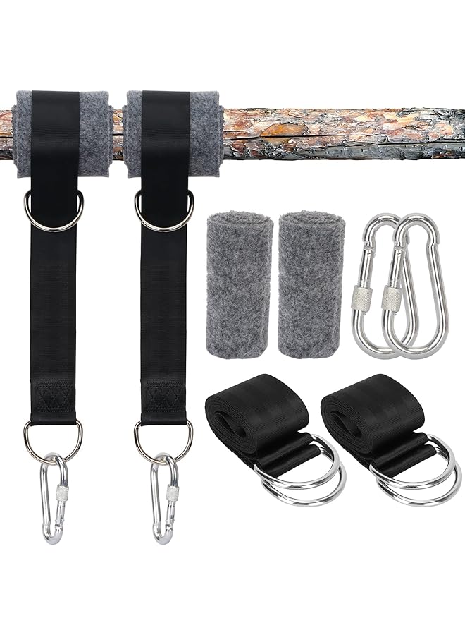 Excefore Tree Swing Hanging Straps Kit 5Ft Extra Long Ultra Strong Hammock Strap Holds 1000 Lbs With Two Heavy Safer Lock Snap Duty Carabiners For Tree Swing & Hammocks Carry Pouch Easy Fast Installation - Image 1