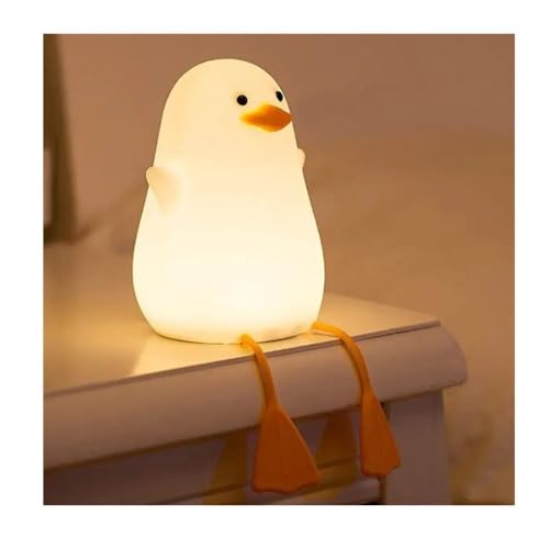 HUMAIZAR Silicone LED Night Light for Kids, Soft Touch Animal Bedside Lamp for Bedroom & Nursery, Rechargeable Cute Night Lamp (Sitting Duck) - Image 1