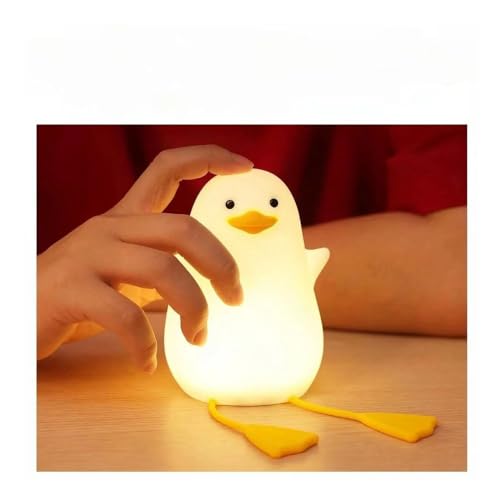 HUMAIZAR Silicone LED Night Light for Kids, Soft Touch Animal Bedside Lamp for Bedroom & Nursery, Rechargeable Cute Night Lamp (Sitting Duck) - Image 2
