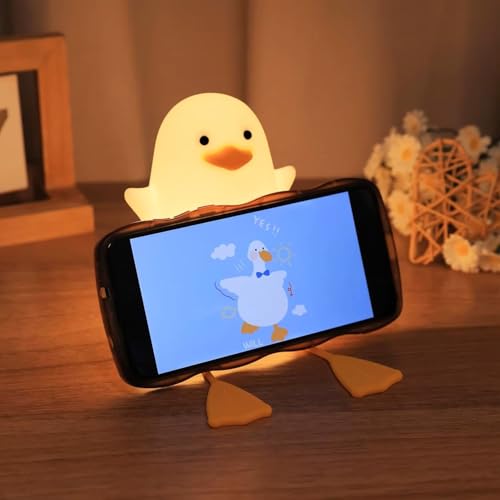 HUMAIZAR Silicone LED Night Light for Kids, Soft Touch Animal Bedside Lamp for Bedroom & Nursery, Rechargeable Cute Night Lamp (Sitting Duck) - Image 3