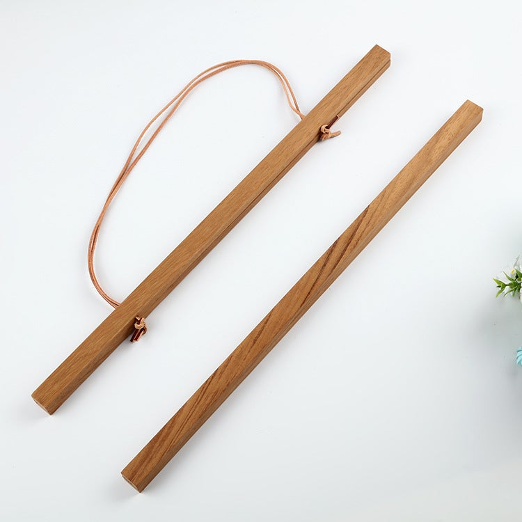 Solid Wood Magnet Hanging Picture Clip Diy Flat Rod Screw Hanging Picture Rod Calligraphy And Painting Framed Po Frame Core Clip Poster Hanging Picture Scroll - Image 2