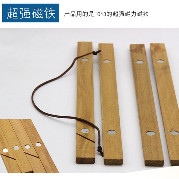 Solid Wood Magnet Hanging Picture Clip Diy Flat Rod Screw Hanging Picture Rod Calligraphy And Painting Framed Po Frame Core Clip Poster Hanging Picture Scroll - Image 3