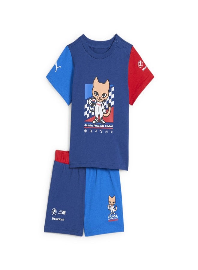 PUMA Unisex-Child BMW M Motorsport Short Sleeve Set, Pro Blue-M Color SS25, 0-3M - Image 1